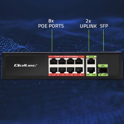 Przełącznik sieciowy SWITCH FAST Ethernet 8x RJ45 PoE 2x RJ4… | PartsPC.pl