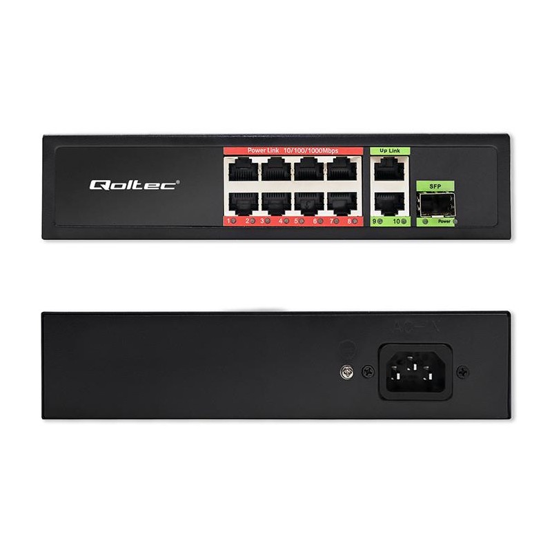 Przełącznik sieciowy SWITCH FAST Ethernet 8x RJ45 PoE 2x RJ4… | PartsPC.pl