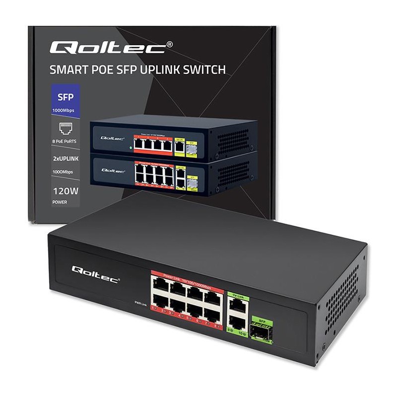 Przełącznik sieciowy SWITCH FAST Ethernet 8x RJ45 PoE 2x RJ4… | PartsPC.pl