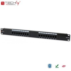 Patch panel 1U UTP 16xR J45 Cat.5e, czarny | PartsPC.pl