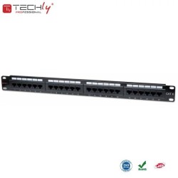 Patch panel 1U UTP 24xR J45 Cat.6, czarny | PartsPC.pl