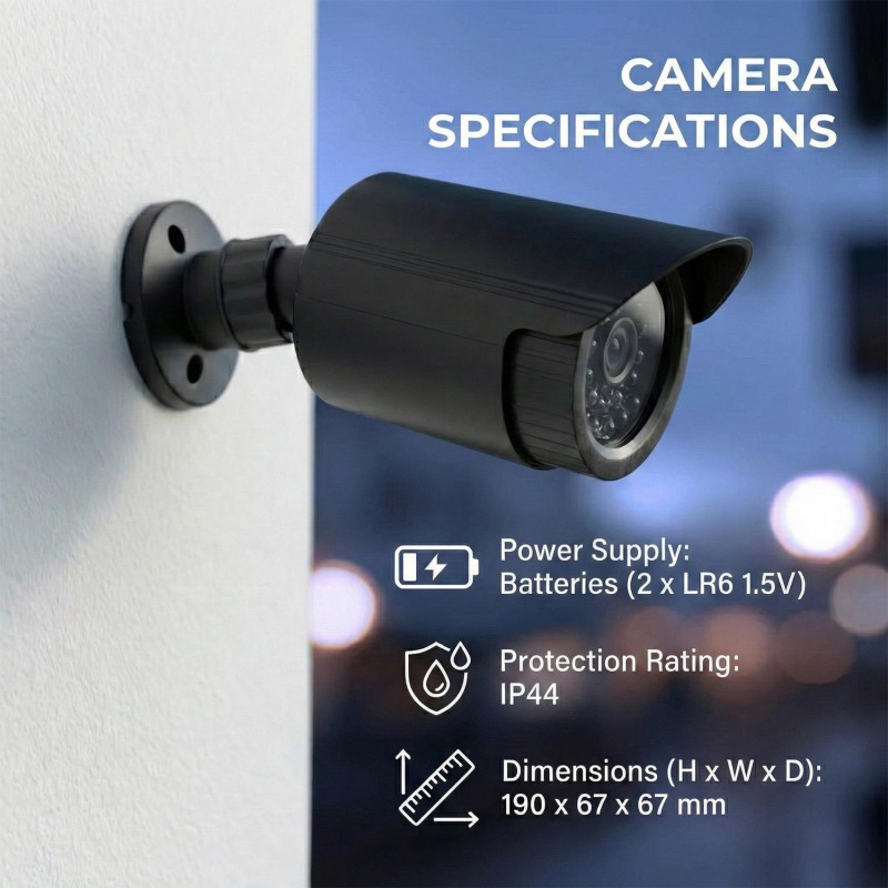 Atrapa kamery tubowej Maclean IR1800 B, diody IR LED, czarna… | PartsPC.pl