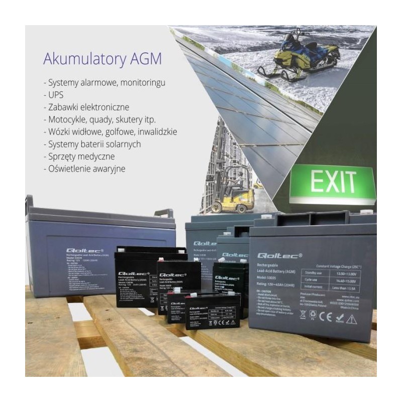 Akumulator AGM | 12V | 24Ah | max.7.2A | PartsPC.pl