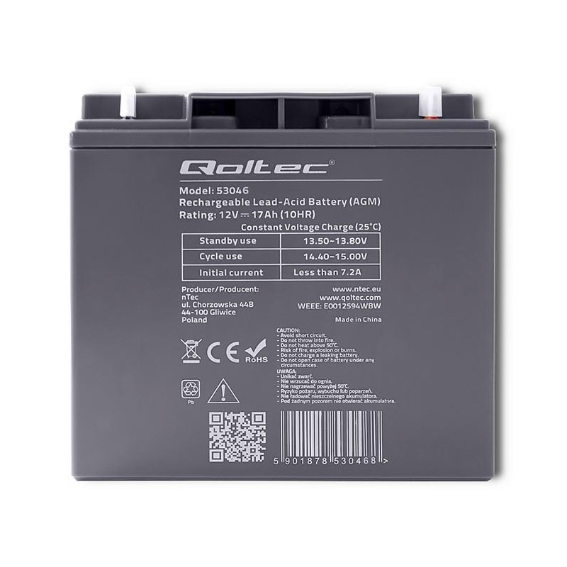 Akumulator AGM 12V | 17Ah | max. 255A | PartsPC.pl
