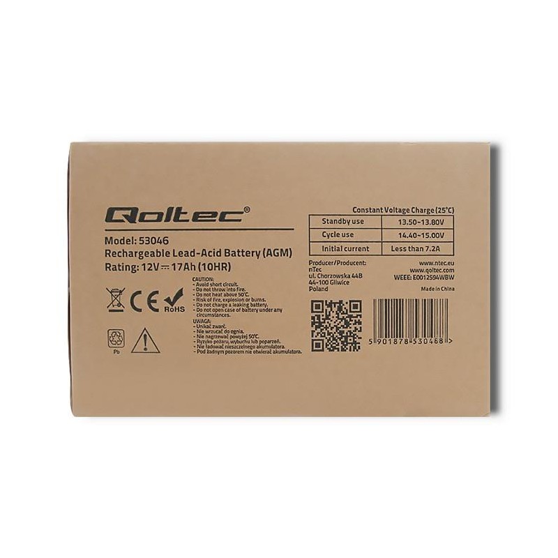 Akumulator AGM 12V | 17Ah | max. 255A | PartsPC.pl