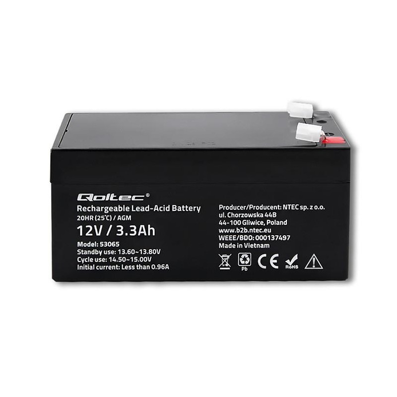 Akumulator AGM | 12V | 3.3Ah | max. 49.5A | PartsPC.pl