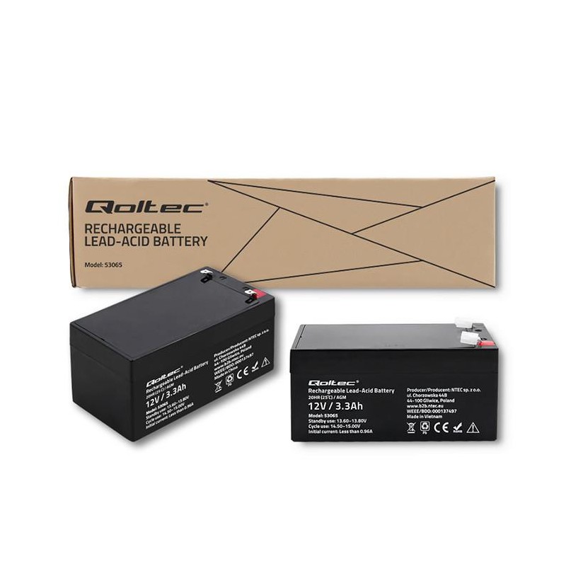 Akumulator AGM | 12V | 3.3Ah | max. 49.5A | PartsPC.pl