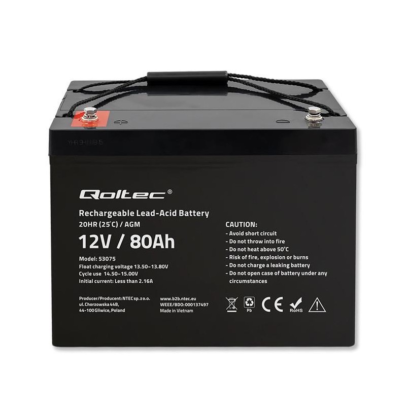 Akumulator AGM | 12V | 80Ah | PartsPC.pl