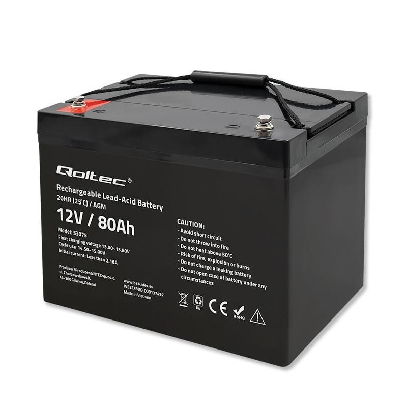 Akumulator AGM | 12V | 80Ah | PartsPC.pl