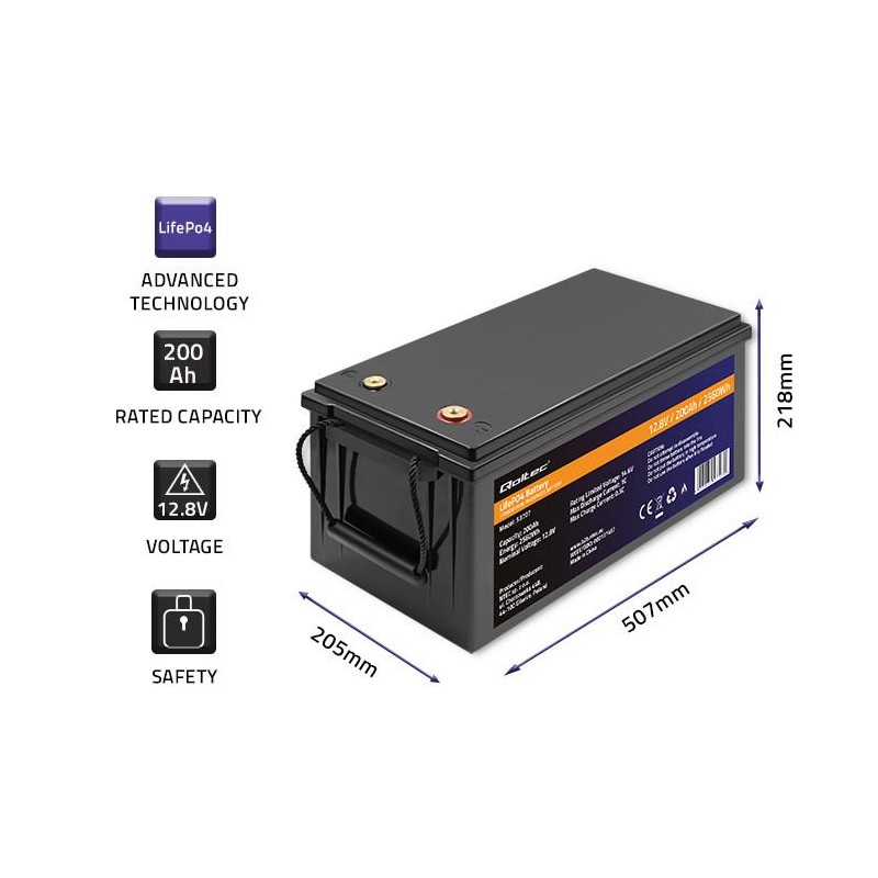 Akumulator LiFePO4 Litowo-Żelazowo-Fosforanowy | 12.8V | 200… | PartsPC.pl