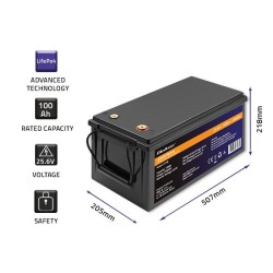 Akumulator LiFePO4 Litowo-Żelazowo-Fosforanowy | 25.6V | 100… | PartsPC.pl