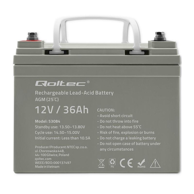 Akumulator AGM | 12V | 36Ah | max. 540A | PartsPC.pl