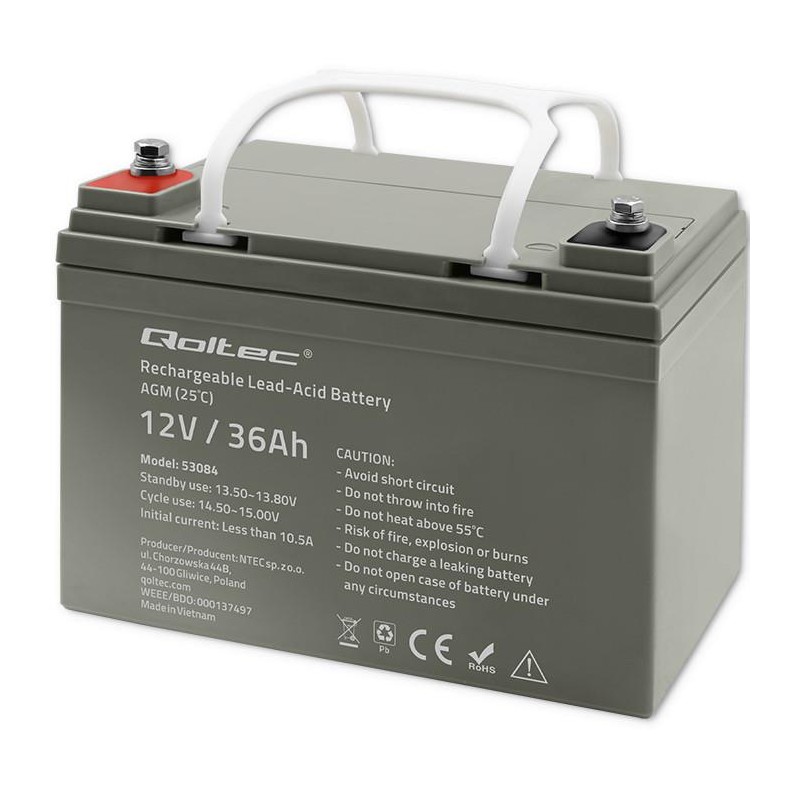 Akumulator AGM | 12V | 36Ah | max. 540A | PartsPC.pl