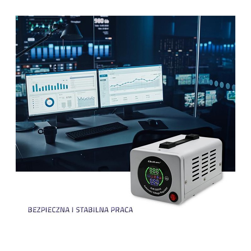 Stabilizator napięcia AVR Qoltec 500VA | PartsPC.pl