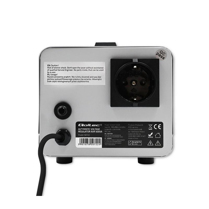 Stabilizator napięcia AVR Qoltec 500VA | PartsPC.pl