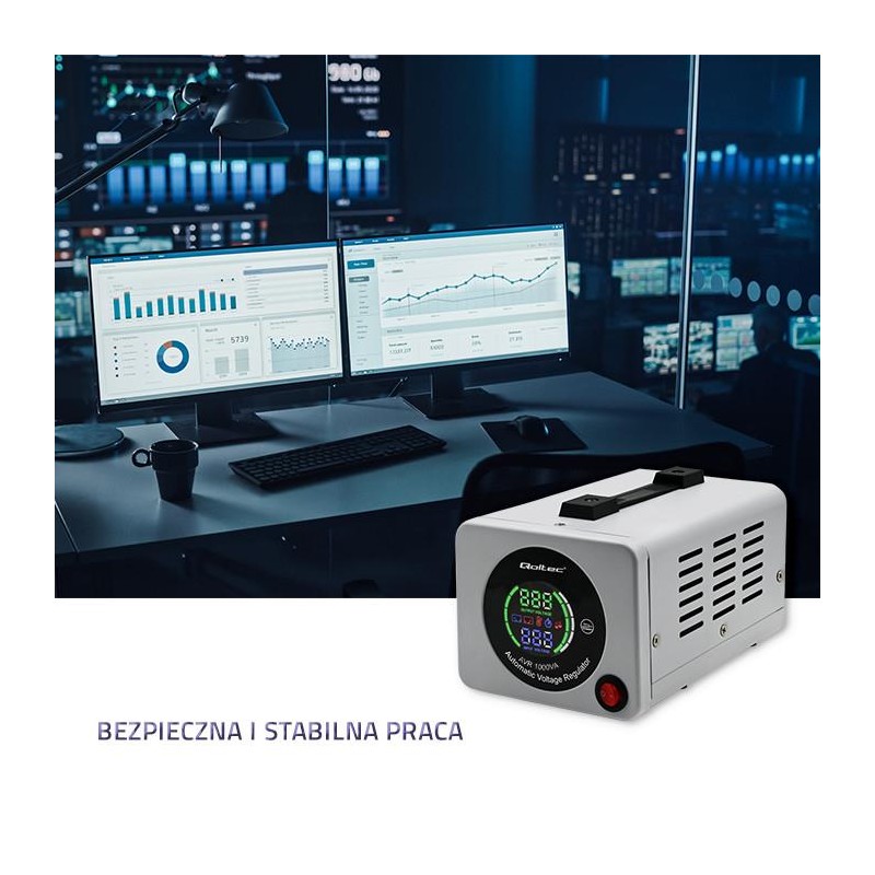Stabilizator napięcia AVR Qoltec 1000VA | PartsPC.pl
