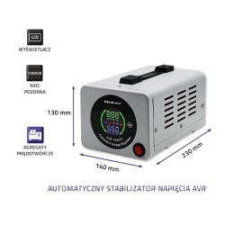 Stabilizator napięcia AVR Qoltec 1000VA | PartsPC.pl