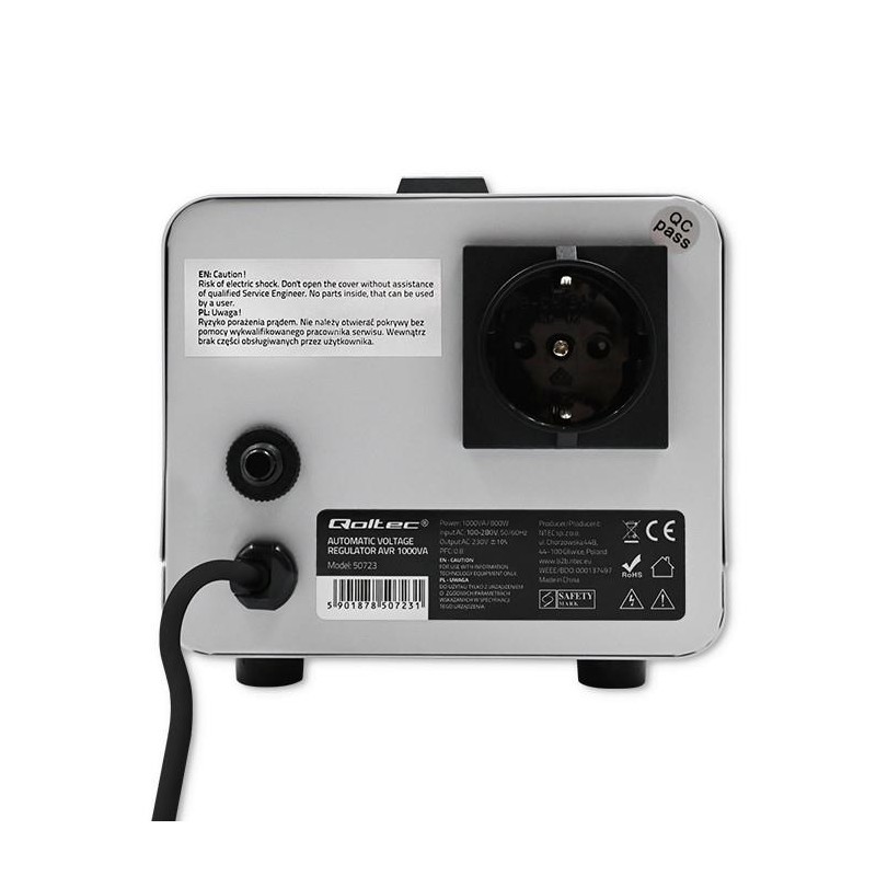 Stabilizator napięcia AVR Qoltec 1000VA | PartsPC.pl