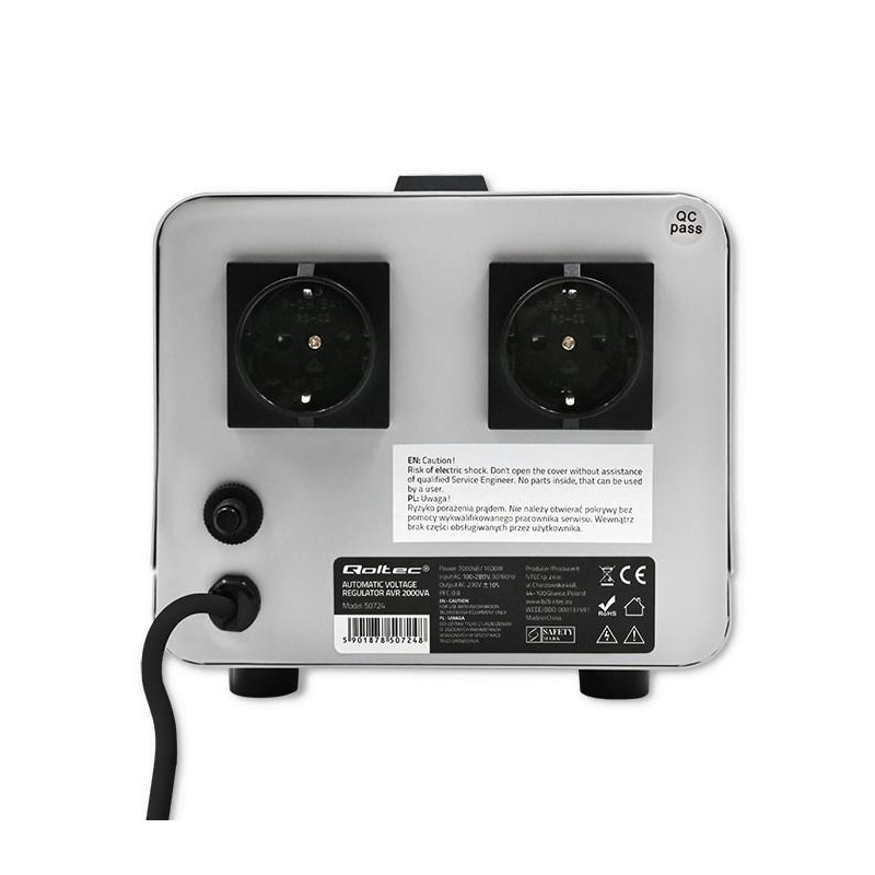 Stabilizator napięcia AVR Qoltec 2000VA | PartsPC.pl