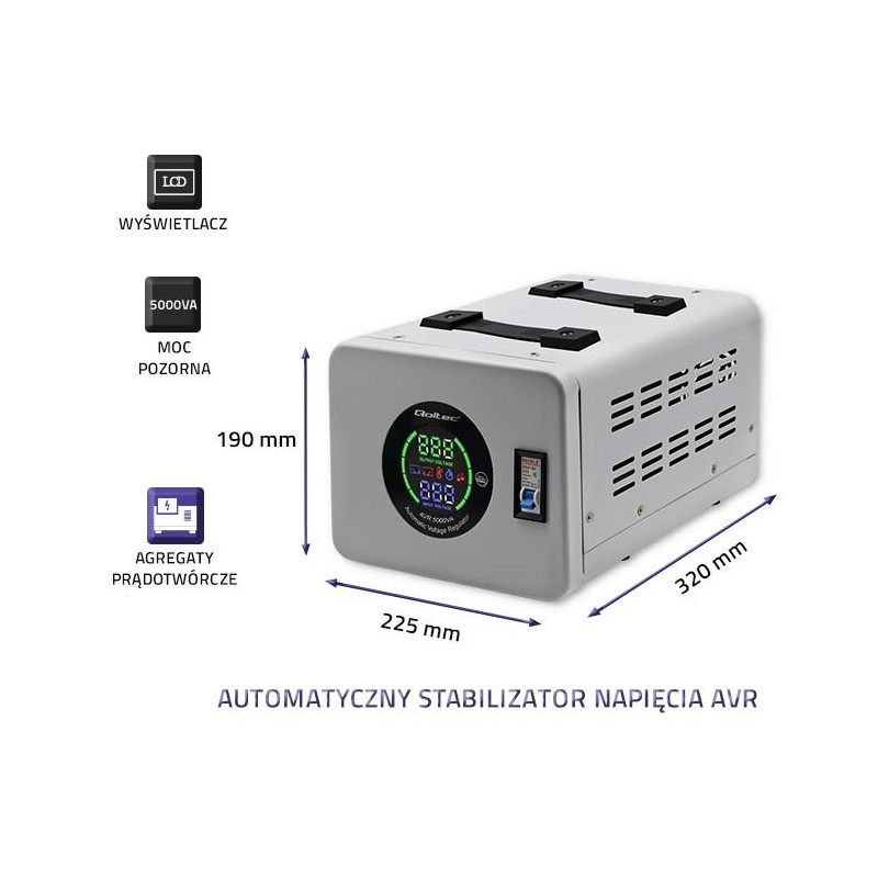 Automatyczny stabilizator napięcia AVR 5000VA | PartsPC.pl