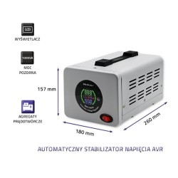 Automatyczny stabilizator napięcia AVR PRO 1000VA 3% | PartsPC.pl