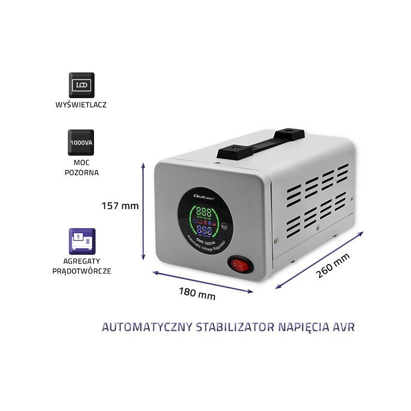 Automatyczny stabilizator napięcia AVR PRO 1000VA 3% | PartsPC.pl