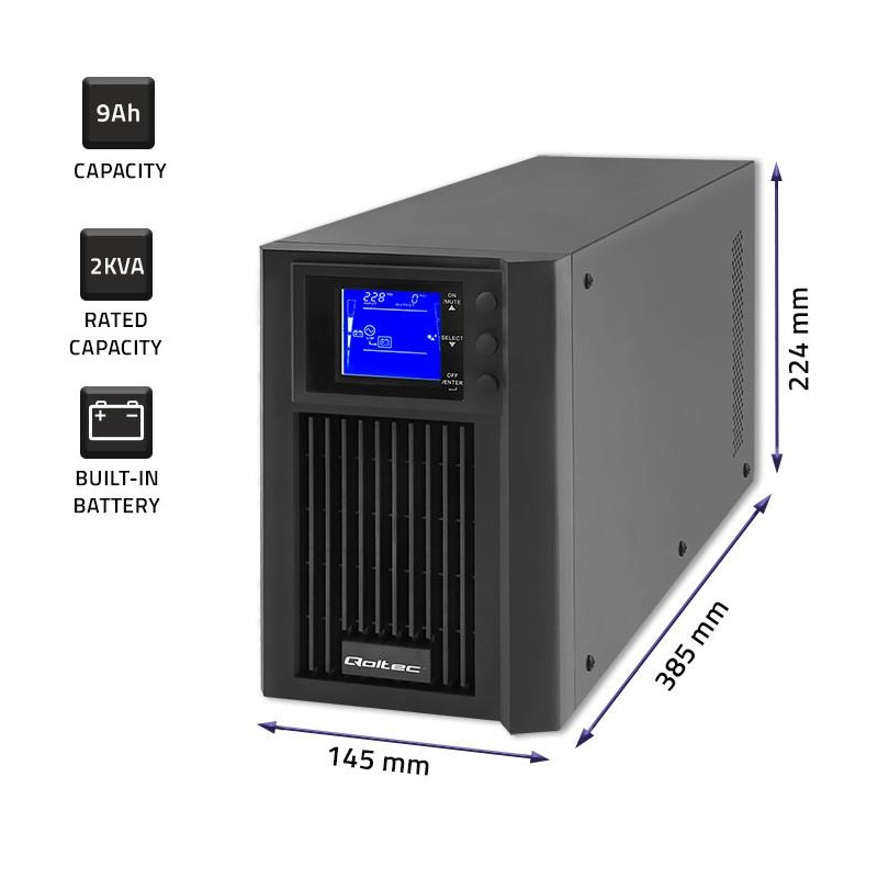 Zasilacz awaryjny UPS | On-line | Pure Sine Wave | 2kVA | 1.… | PartsPC.pl
