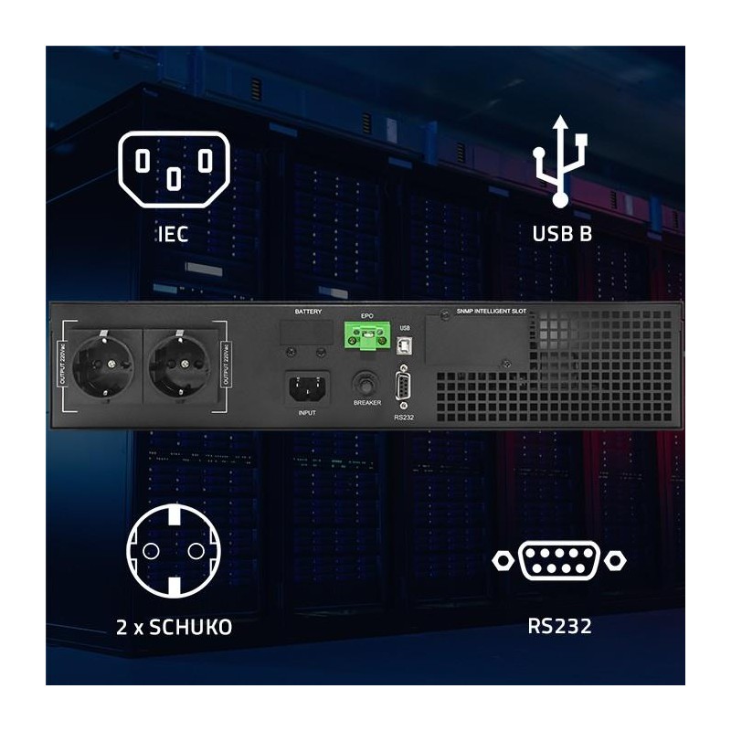Zasilacz awaryjny UPS Qoltec do RACK | 1kVA | 1000W | Power … | PartsPC.pl