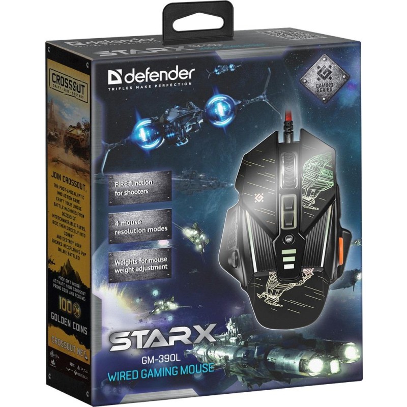 Mysz przewodowa Defender STARX GM-390L 3200dpi Gaming 8P + G… | PartsPC.pl