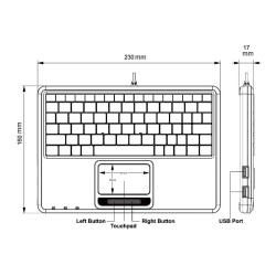 Klawiatura przewodowa Perixx PERIBOARD-510 H, touchpad, 2x h… | PartsPC.pl