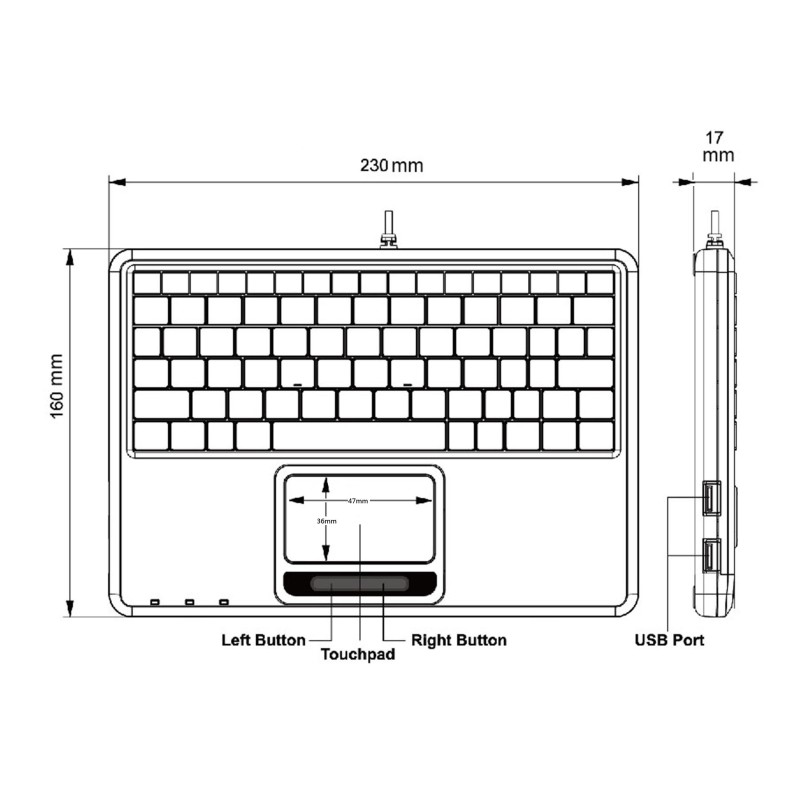 Klawiatura przewodowa Perixx PERIBOARD-510 H, touchpad, 2x h… | PartsPC.pl