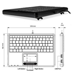 Klawiatura przewodowa Perixx PERIBOARD-510 H, touchpad, 2x h… | PartsPC.pl