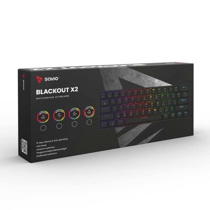 Klawiatura mechaniczna BLACKOUT X2  OUTEMU Red, Hot Swap | PartsPC.pl