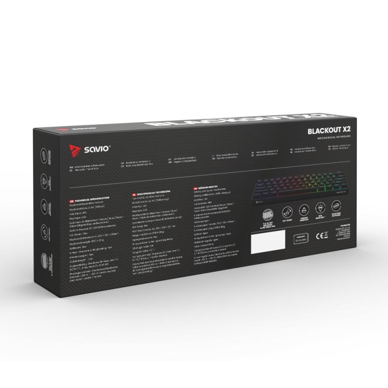 Klawiatura mechaniczna BLACKOUT X2 OUTEMU Brown, Hot Swap | PartsPC.pl