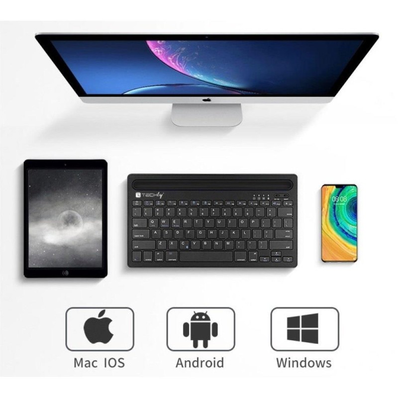 Klawiatura Bluetooth z podstawką na tablet i telefon | PartsPC.pl