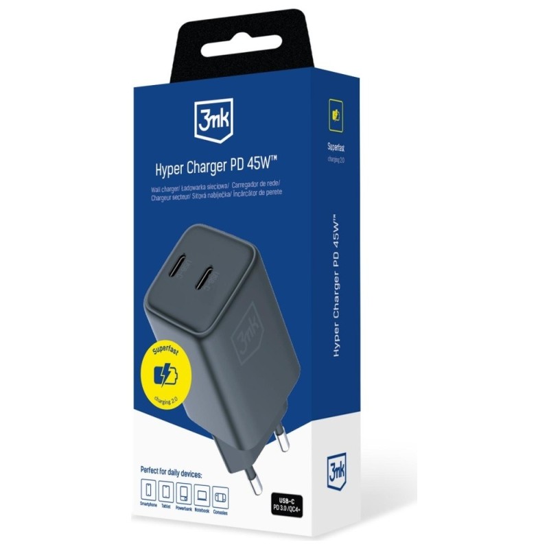 Ładowarka sieciowa Hyper Charger PD 45W GaN QC4+ PPS 2C czar… | PartsPC.pl
