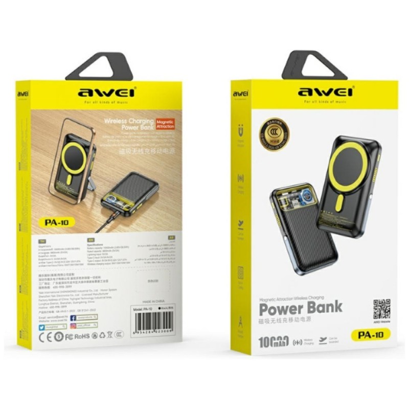 Powerbank PA-10 10000mAh MagSafe indukcyjny czarny | PartsPC.pl