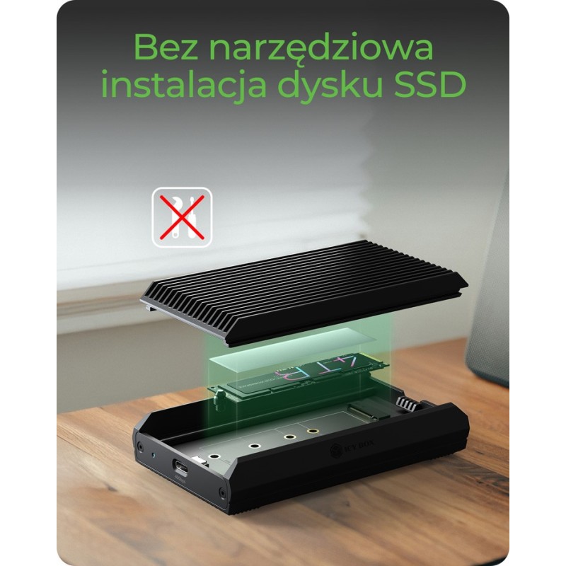 Obudowa SSD IB-1920M-C42 NNVMe SSD , USB4 GEN 3x2 (40GB) | PartsPC.pl