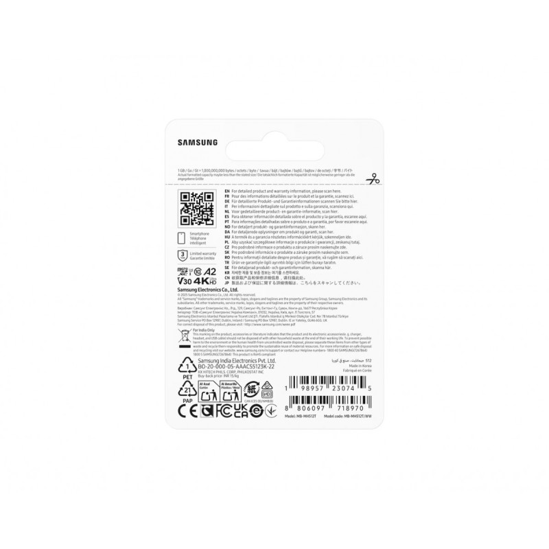 Karta pamięci MB-MH512T/WW T9 microSD 512GB | PartsPC.pl