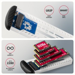 EEM2-SC Obudowa zewnętrzna aluminiowa bezśrubowa USB-C 3.2 G… | PartsPC.pl