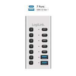 Hub 7xUSB-A/C z przełącznikiem on/off | PartsPC.pl