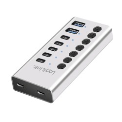 Hub 7xUSB-A/C z przełącznikiem on/off | PartsPC.pl