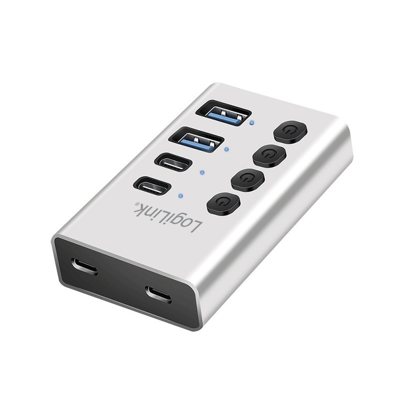 Hub 4xUSB3.2 Gen1 z przełącznikiem on/off | PartsPC.pl