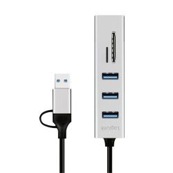 Hub 3xUSB3.0 z czytnikiem kart pamięci | PartsPC.pl