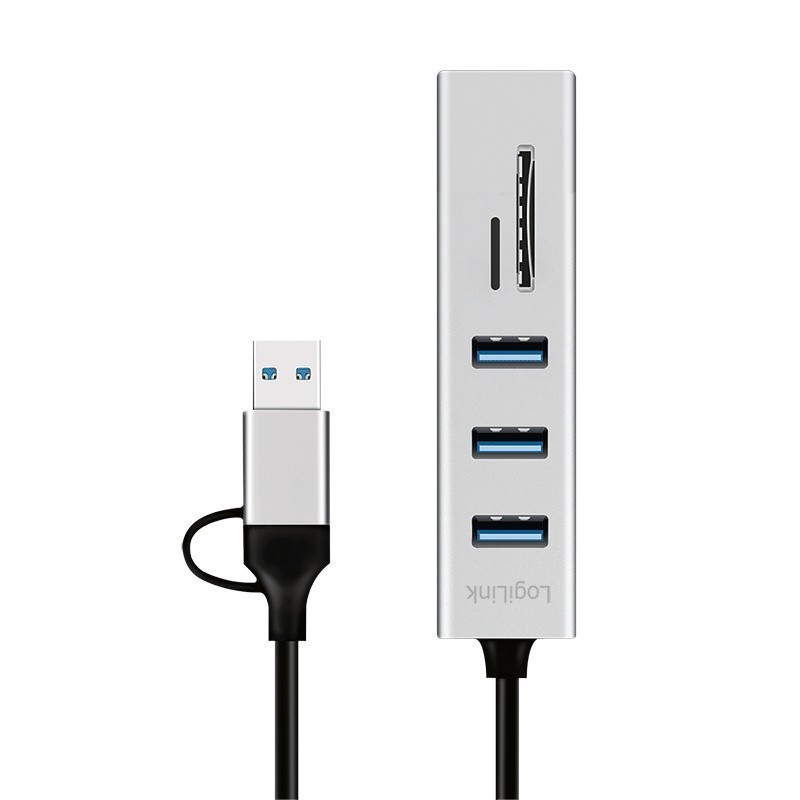 Hub 3xUSB3.0 z czytnikiem kart pamięci | PartsPC.pl