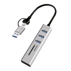 Hub 3xUSB3.0 z czytnikiem kart pamięci | PartsPC.pl