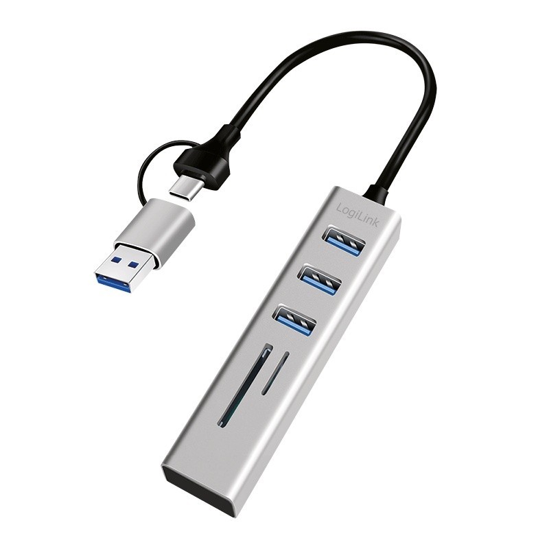 Hub 3xUSB3.0 z czytnikiem kart pamięci | PartsPC.pl