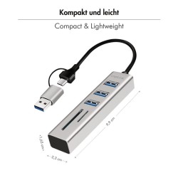 Hub 3xUSB3.0 z czytnikiem kart pamięci | PartsPC.pl