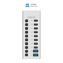 Hub USB3.2 10-portow USB-A/C, funkcja on/off | PartsPC.pl