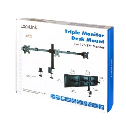 Uchwyt na 3 monitory,17 -27 cali, ramie 380mm,3x7kg | PartsPC.pl